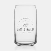 Modern Bloom Wedding Monogram Blikvorm Glas (Voorkant)
