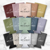 Modern Bloom Wedding Monogram | Dusty Blue Blikjeskoeler