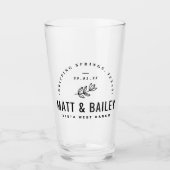 Modern Bloom Wedding Monogram Glas (Voorkant)