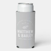 Modern Bloom Wedding Monogram | Grijs Seltzer Blikjeskoeler (Seltzer Voorkant)