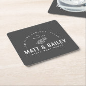 Modern Bloom Wedding Monogram Kartonnen Onderzetters (Schuin)