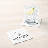 Modern Bloom Wedding Monogram Kartonnen Onderzetters (Insitu)