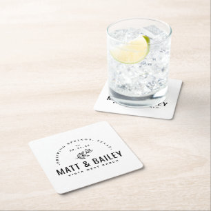 Modern Bloom Wedding Monogram Kartonnen Onderzetters