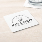 Modern Bloom Wedding Monogram Kartonnen Onderzetters (Schuin)