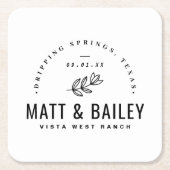 Modern Bloom Wedding Monogram Kartonnen Onderzetters (Voorkant)