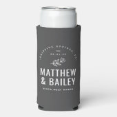 Modern Bloom Wedding Monogram | Koolstof Seltzer Blikjeskoeler (Seltzer Voorkant)