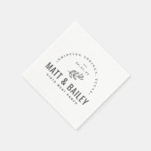 Modern Bloom Wedding Monogram | Koolstof Servet (Hoek)
