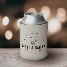 Modern Bloom Wedding Monogram | Licht beige Blikjeskoeler