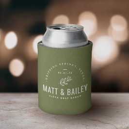 Modern Bloom Wedding Monogram | Olijfgroen Blikjeskoeler