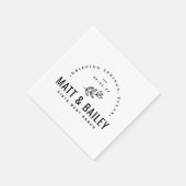 Modern Bloom Wedding Monogram Servet (Hoek)