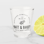 Modern Bloom Wedding Monogram Shot Glas (Voorkant)