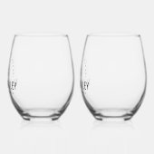 Modern Bloom Wedding Monogram Wijnglas Zonder Voet (Links)