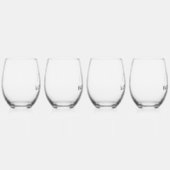 Modern Bloom Wedding Monogram Wijnglas Zonder Voet (Rechts)