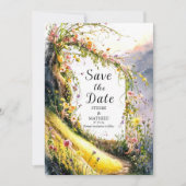 Modern Bloom Wildflower bruiloft Save The Date (Voorkant)