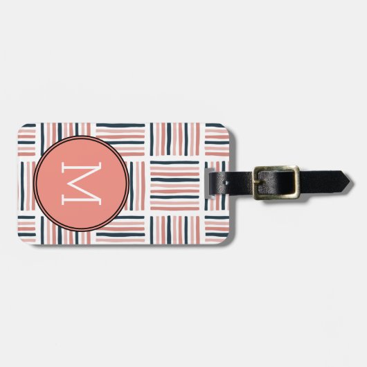 Modern Blooming abstract pattern Chevron Bagagelabel (Voorkant horizontaal)