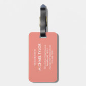 Modern Blooming abstract pattern Chevron Bagagelabel (Achterkant verticaal)