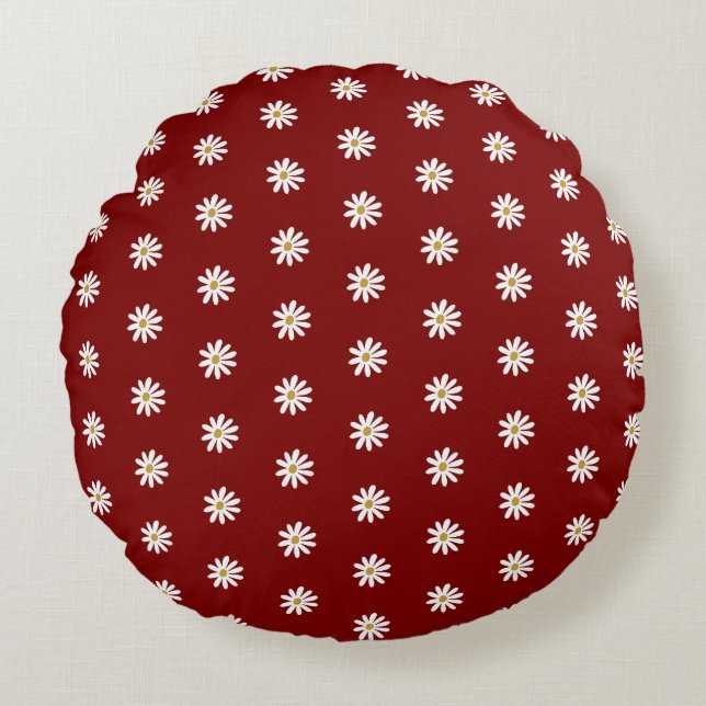 Modern Blooming Floral Round Home Pillow Rond Kussen (Voorkant)