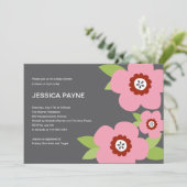 Modern Blooms Baby shower Invitation Kaart (Staand voorkant)