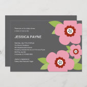 Modern Blooms Baby shower Invitation Kaart (Voorkant / Achterkant)
