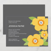 Modern Blooms Baby shower Kaart (Voorkant / Achterkant)