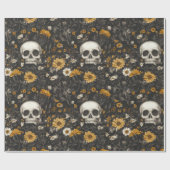 Modern Blossom Skull-Stil Geschenkpapier Cadeaupapier (Vlak)
