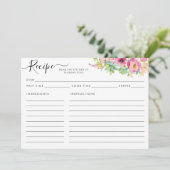 Modern Blozend Roze Succulent Recept Kaart (Staand voorkant)