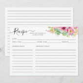 Modern Blozend Roze Succulent Recept Kaart (Voorkant / Achterkant)