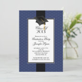 Modern Blue 2013 Graduation Party Invitation Kaart (Staand voorkant)