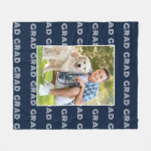 Modern Blue 2023 Afstudeerder Foto Typografie Fleece Deken (Voorkant (Horizontaal))