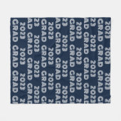 Modern Blue 2023 Afstudeerder Typografie Fleece Deken (Voorkant (Horizontaal))