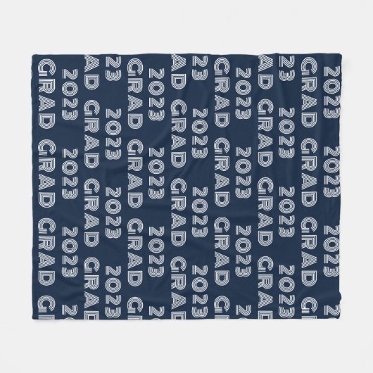 Modern Blue 2023 Afstudeerder Typografie Fleece Deken (Voorkant (Horizontaal))