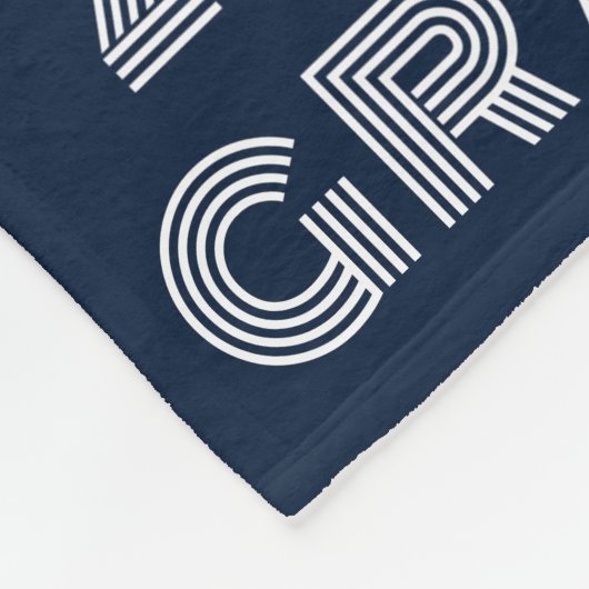 Modern Blue 2023 Afstudeerder Typografie Fleece Deken (Hoek)