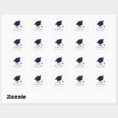 Modern Blue 2025 Afstuderen Ronde Sticker (Vel)