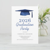Modern Blue 2026 Graduation Party  Kaart (Staand voorkant)