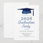 Modern Blue 2026 Graduation Party  Kaart (Voorkant / Achterkant)