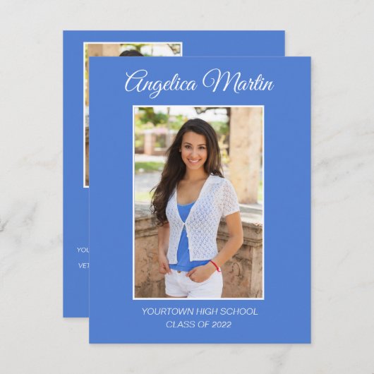 Modern Blue 2 Side Afstuderen 3 Fotoklasse 2022 (Voorkant / Achterkant)