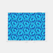 Modern Blue 3D Geometric Cube Pattern Baby Blanket Fleece Deken (Voorkant (Horizontaal))