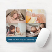 Modern Blue 4 Photo Collage voor opa Muismat (Met muis)