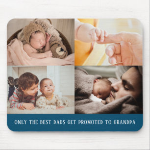 Modern Blue 4 Photo Collage voor opa Muismat