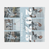 Modern Blue 6 Photo Afstuderen Fleece Deken (Voorkant (Horizontaal))