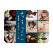 Modern Blue 9 Photo Collage voor opa Magneet (Horizontaal)