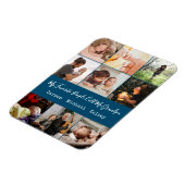 Modern Blue 9 Photo Collage voor opa Magneet (Linkerzijde)