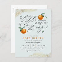Modern Blue A Little Cutie Oranje Baby shower