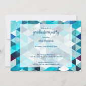 Modern Blue Abstract Afstuderen fotouitnodigingen Kaart (Achterkant)