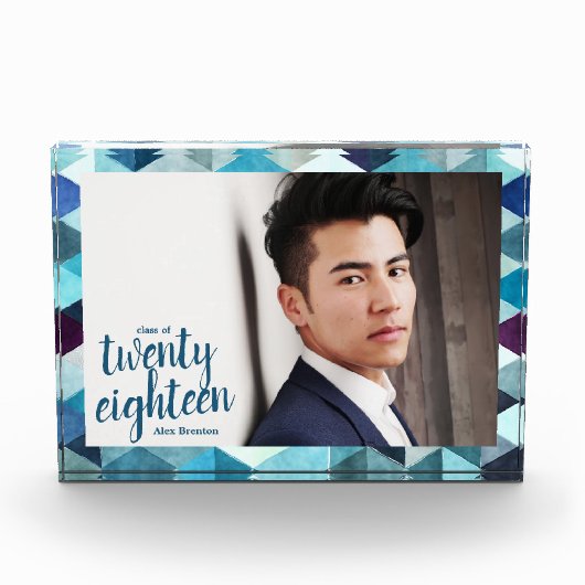 Modern Blue Abstract Afstuderen klasse van fotoblo Fotoblokken (Voorkant)