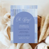 Modern Blue Abstract Arch Boy Baby shower Kaart