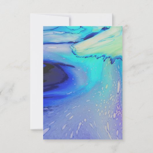 Modern Blue Abstract Beach Wedding Save the Date (Achterkant)