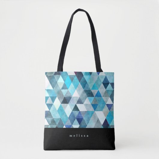 Modern Blue Abstract Canvas tas (Voorkant)