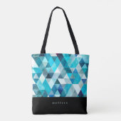 Modern Blue Abstract Canvas tas (Achterkant)