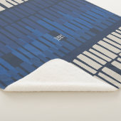 Modern Blue Abstract Geometric Wall Art Sherpa Deken (3/4)